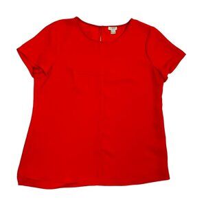 J. Crew women's blouse 8 orange short sleeve shell top crew neck